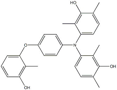 N,N-Bis(3-hydroxy-2,4-dimethylphenyl)-4-(3-hydroxy-2-methylphenoxy)benzenamine Struktur