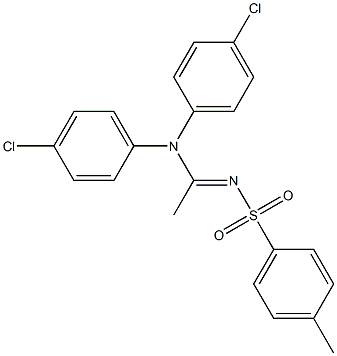 N1,N1-Bis(p-chlorophenyl)-N2-[(p-methylphenyl)sulfonyl]acetamidine Struktur