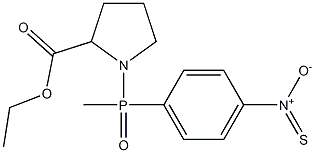 1-[Methylthio(4-nitrophenyl)phosphinyl]pyrrolidine-2-carboxylic acid ethyl ester Struktur