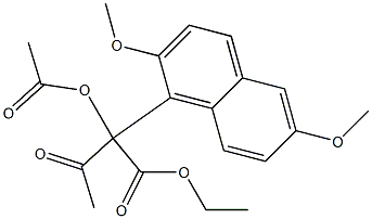 2-(2,6-Dimethoxy-1-naphtyl)-2-acetoxy-3-oxobutyric acid ethyl ester Struktur