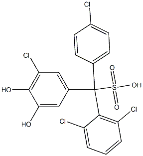 (4-Chlorophenyl)(2,6-dichlorophenyl)(5-chloro-3,4-dihydroxyphenyl)methanesulfonic acid Struktur