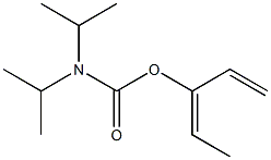 N,N-Diisopropylcarbamic acid (3E)-1,3-pentadien-3-yl ester Struktur