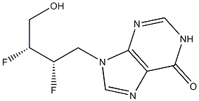 9-[(2S,3R)-2,3-Difluoro-4-hydroxybutyl]-9H-purin-6(1H)-one Struktur