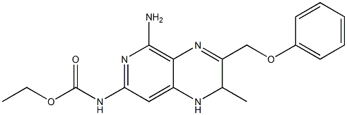 N-[(5-Amino-1,2-dihydro-2-methyl-3-phenoxymethylpyrido[3,4-b]pyrazin)-7-yl]carbamic acid ethyl ester Struktur