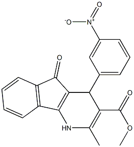 4,5-Dihydro-2-methyl-4-(3-nitrophenyl)-5-oxo-1H-indeno[1,2-b]pyridine-3-carboxylic acid methyl ester Struktur