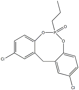 2,10-Dichloro-6-propyl-12H-dibenzo[d,g][1,3,2]dioxaphosphocin 6-oxide Struktur