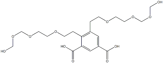 4,5-Bis(9-hydroxy-3,6,8-trioxanonan-1-yl)isophthalic acid Struktur