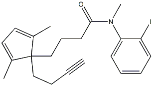 4-[1-(3-Butynyl)-2,5-dimethyl-2,4-cyclopentadienyl]-N-(2-iodophenyl)-N-methylbutanamide Struktur