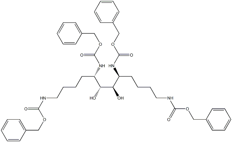 (5S,6R,7R,8S)-1,5,8,12-Tetrakis[(benzyloxycarbonyl)amino]dodecane-6,7-diol Struktur