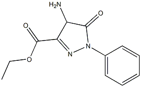 4-Amino-5-oxo-1-phenyl-2-pyrazoline-3-carboxylic acid ethyl ester Struktur