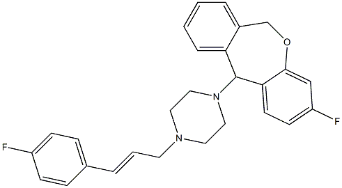 3-Fluoro-11-[4-[(E)-3-(4-fluorophenyl)-2-propenyl]-1-piperazinyl]-6,11-dihydrodibenz[b,e]oxepin Struktur