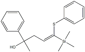 2-Phenyl-5-(phenylthio)-5-(trimethylsilyl)-4-penten-2-ol Struktur