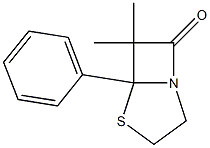 6,6-Dimethyl-5-phenyl-4-thia-1-azabicyclo[3.2.0]heptan-7-one Struktur