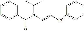 1-Phenyl-3-[isopropyl(benzoyl)amino]-2-propen-1-ium Struktur