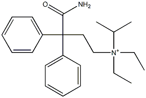 N,N-Diethyl-N-isopropyl-3-carbamoyl-3,3-diphenyl-1-propanaminium Struktur