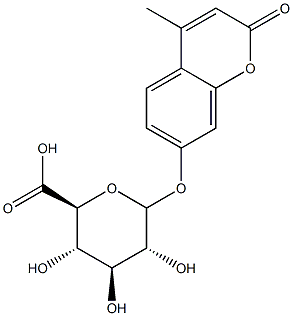 4-Methyl-2-oxo-2H-1-benzopyran-7-yl glucuronide Struktur