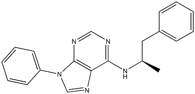 6-[(R)-1-Methyl-2-phenylethyl]amino-9-phenyl-9H-purine Struktur