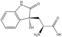 (S)-2-Amino-3-[[(3S)-2,3-dihydro-3-hydroxy-2-oxo-1H-indol]-3-yl]propionic acid Struktur