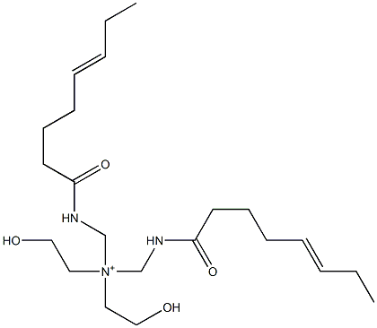 2-Hydroxy-N-(2-hydroxyethyl)-N,N-bis[(5-octenoylamino)methyl]ethanaminium Struktur