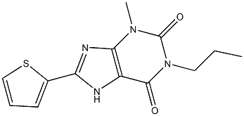 3-Methyl-1-propyl-8-(2-thienyl)xanthine Struktur