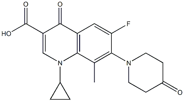 1-Cyclopropyl-6-fluoro-8-methyl-1,4-dihydro-7-(4-oxopiperidino)-4-oxoquinoline-3-carboxylic acid Struktur