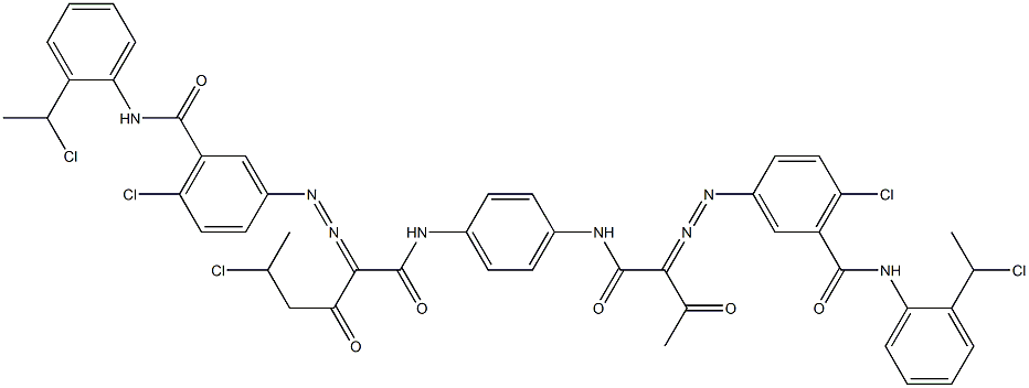 3,3'-[2-(1-Chloroethyl)-1,4-phenylenebis[iminocarbonyl(acetylmethylene)azo]]bis[N-[2-(1-chloroethyl)phenyl]-6-chlorobenzamide] Struktur