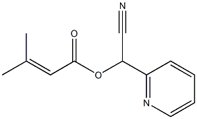 3-Methyl-2-butenoic acid cyano(2-pyridyl)methyl ester Struktur