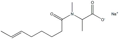 2-[N-Methyl-N-(6-octenoyl)amino]propionic acid sodium salt Struktur