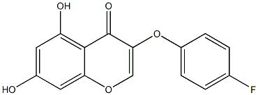 5,7-Dihydroxy-3-(4-fluorophenoxy)-4H-1-benzopyran-4-one Struktur