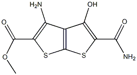 3-Amino-5-carbamoyl-4-hydroxythieno[2,3-b]thiophene-2-carboxylic acid methyl ester Struktur