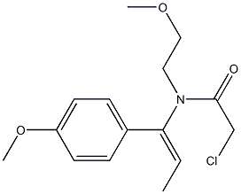 N-[1-(4-Methoxyphenyl)-1-propenyl]-N-[2-methoxyethyl]-2-chloroacetamide Struktur