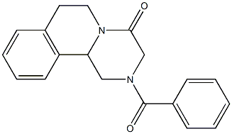 2-(Phenylcarbonyl)-1,2,3,6,7,11b-hexahydro-4H-pyrazino[2,1-a]isoquinolin-4-one Struktur