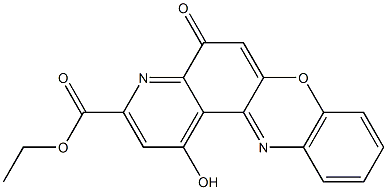 1-Hydroxy-5-oxo-5H-pyrido[3,2-a]phenoxazine-3-carboxylic acid ethyl ester Struktur