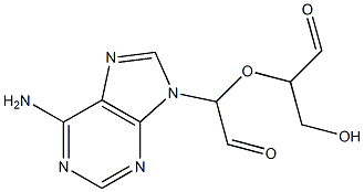 2-(Hydroxymethyl)-2'-(6-amino-9H-purin-9-yl)(2,2'-oxybisacetaldehyde) Struktur