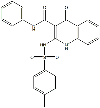 1,4-Dihydro-N-(phenyl)-2-(4-methylphenylsulfonylamino)-4-oxoquinoline-3-carboxamide Struktur