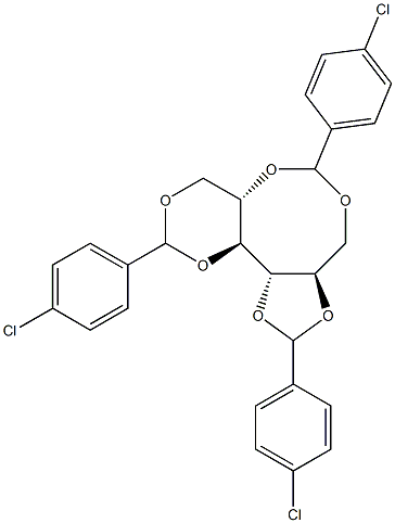 1-O,5-O:2-O,3-O:4-O,6-O-Tris(4-chlorobenzylidene)-L-glucitol Struktur