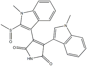 3-(2-Methylsulfinyl-1-methyl-1H-indol-3-yl)-4-(1-methyl-1H-indol-3-yl)-1H-pyrrole-2,5-dione Struktur