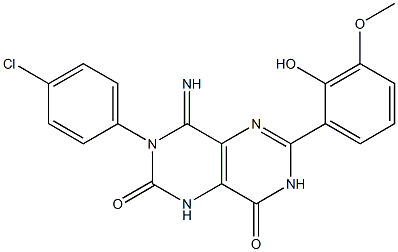 3-(4-Chlorophenyl)-6-(2-hydroxy-3-methoxyphenyl)-4-imino-1,3,7-trihydro-5,7-diazaquinazoline-2,8-dione Struktur