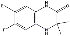 7-BROMO-6-FLUORO-3,3-DIMETHYL-3,4-DIHYDROQUINOXALIN-2(1H)-ONE Struktur