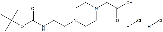 Boc-4-(2-aminoethyl)-(1-carboxy-methyl)piperazinedihydrochloride Struktur