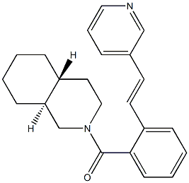 ((4aR,8aS)-Octahydroisoquinolin-2(1H)-yl)(2-((E)-2-(pyridin-3-yl)vinyl)phenyl)methanone Struktur