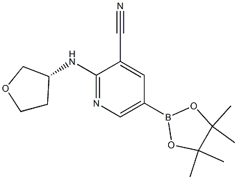 2-((R)-tetrahydrofuran-3-ylamino)-5-(4,4,5,5-tetramethyl-1,3,2-dioxaborolan-2-yl)pyridine-3-carbonitrile Struktur