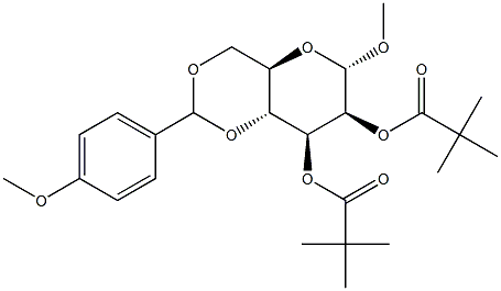 Methyl 4,6-O-(4-methoxybenzylidene)-2,3-di-O-pivaloyl-a-D-mannopyranoside Struktur