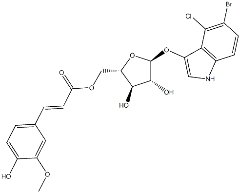 5-Bromo-4-chloro-3-indolyl 5-O-feruloyl a-L-arabinofuranoside Struktur