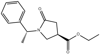 Ethyl (1R, 3R)-5-oxo-1-(1-phenylethyl)pyrrolidine-3-carboxylate Struktur