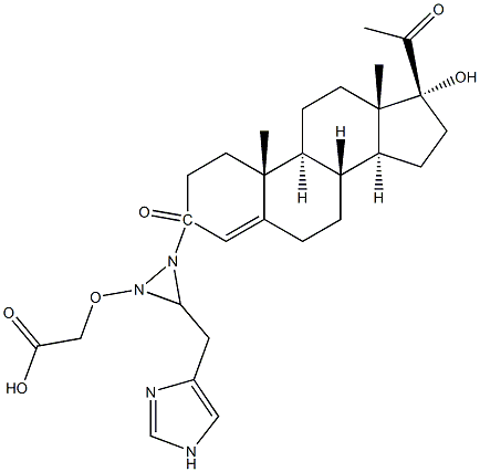 4-PREGNEN-17-OL-3, 20-DIONE 3-O-CARBOXYMETHYLOXIME:HISTAMINE Struktur