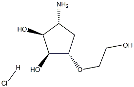 (1S,2S,3R,5S)-3-Amino-5-(2-hydroxyethoxy)cyclopentane-1,2-diol Hydrochloride Struktur