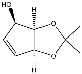 (3aR,4R,6aS)-3a,6a-Dihydro-2,2-diemthyl-4H-cyclopenta-1,3-dioxol-4-ol Struktur