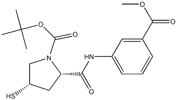 (2S,4S)-4-Mercapto-2-((3-(methoxycarbonyl)phenyl)carbamoyl)pyrrolidine-1-carboxylic Acid tert-Butyl Ester Struktur