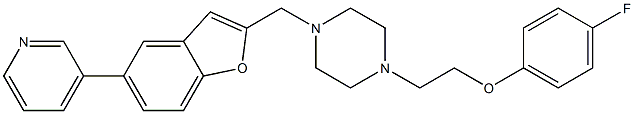 1-[2-(4-FLUOROPHENOXY)ETHYL]-4-[(5-PYRIDIN-3-YL-1-BENZOFURAN-2-YL)METHYL]PIPERAZINE Struktur